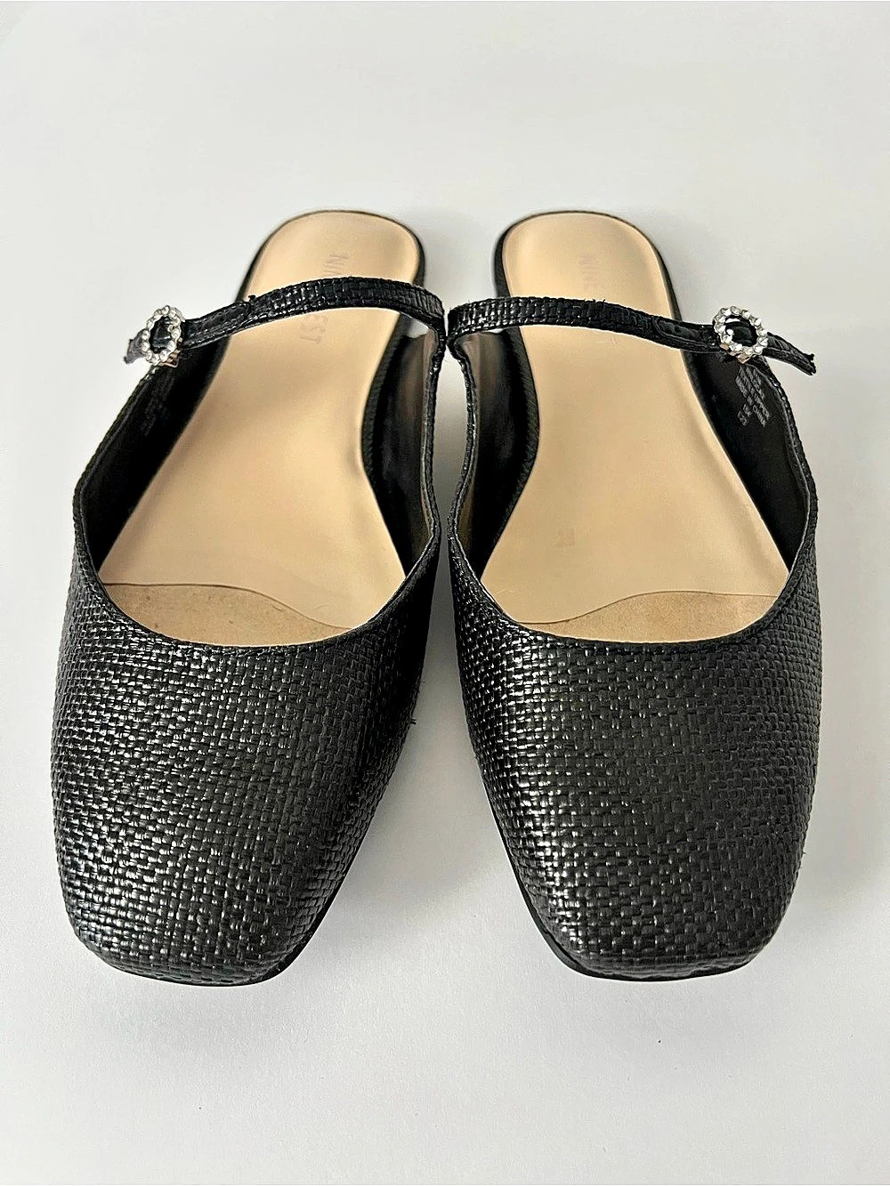 Nine West Black Buckle Flats